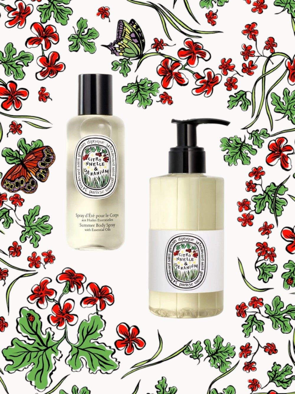 Lemongrass & Geranium - Perfumed wash gel for hands and body