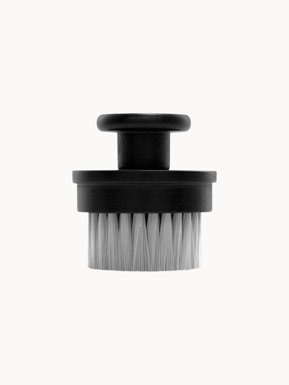 Schwarze Gesichtsbürste mit hellem Borstenkopf ~ la lune d’argent von ARgENTUM, antibakteriell mit Silberionen behandelt.