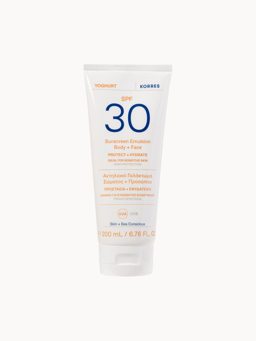 YOGHURT emulsión de protección solar para cuerpo y rostro SPF30