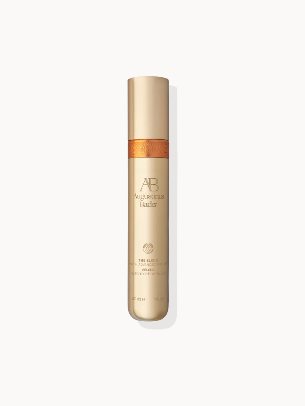 Augustinus Bader The Elixir Flakon – luxuriöse goldene 30 ml Flasche für Gesichtspflege.